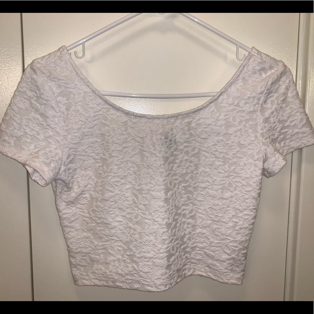 White floral crop top